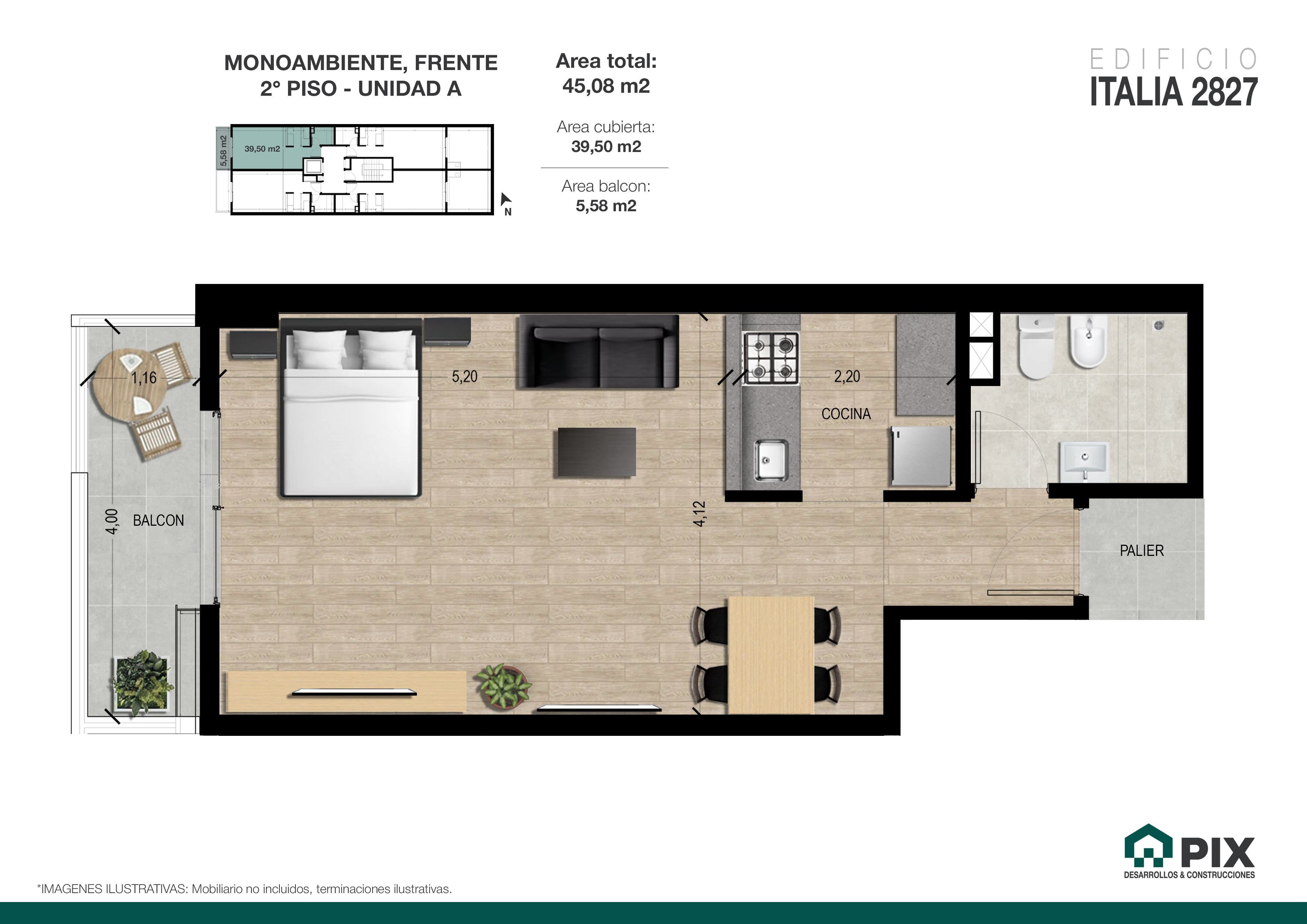 02. DPTO 2ºA - MONOAMBIENTE FRENTE CON BALCON